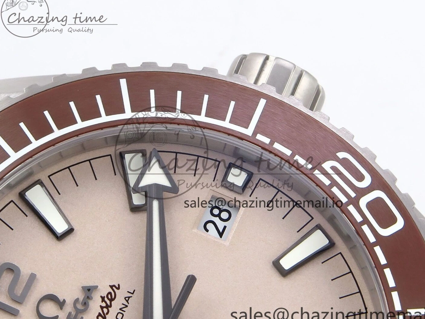 0323 Planet Ocean 43.5mm SS VSF 1:1 Best Edition Brown Bezel Sand Dial on Sand Rubber Strap A8900 Super Clone Neat 7710